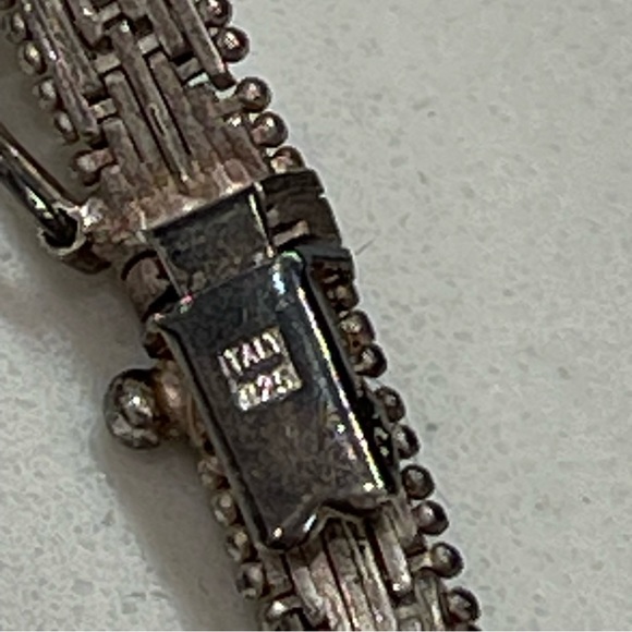 Vintage herringbone V Italy 925 necklace - Picture 2 of 8